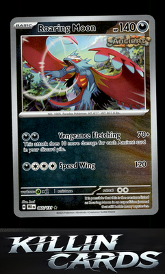 Reverse Holofoil Roaring Moon 065/131 Pokemon Rare SV: Prismatic Evolutions Card