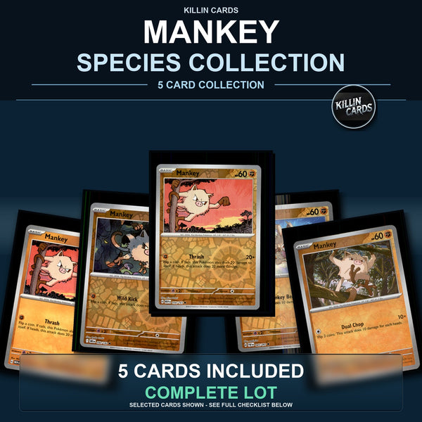 Pokemon TCG Mankey Species Collection 5 Different Cards