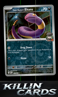 Reverse Holofoil Team Rocket's Ekans 112/182 Pokemon Common SV10: Destined Rival