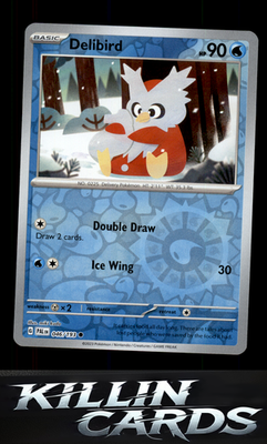 Reverse Holofoil Delibird 046/193 Pokemon Common SV02: Paldea Evolved Card NM