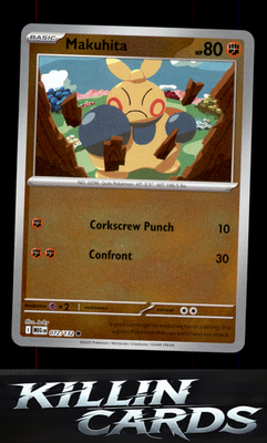 Reverse Holofoil Makuhita 072/132 Pokemon Common ME01: Mega Evolution Card NM
