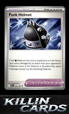 Punk Helmet 092/094 Pokemon Uncommon ME02: Phantasmal Flames Card NM