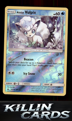 Reverse Holofoil Alolan Vulpix 21/145 Pokemon Common SM - Guardians Rising Card