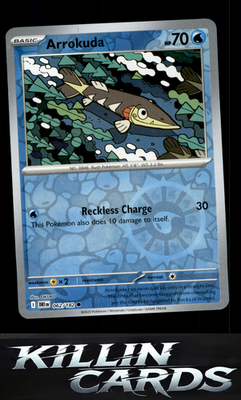 Reverse Holofoil Arrokuda 062/182 Pokemon Common SV10: Destined Rivals Card NM
