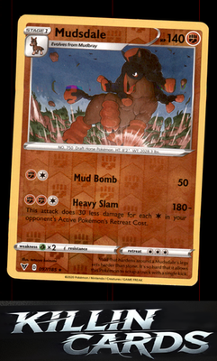Reverse Holofoil Mudsdale 097/185 Pokemon Rare SWSH04: Vivid Voltage Card NM