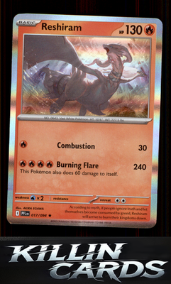 Reshiram 017/094 Pokemon Rare ME02: Phantasmal Flames Card NM