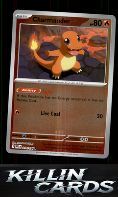 Reverse Holofoil Charmander 011/094 Pokemon Common ME02: Phantasmal Flames Card