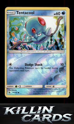 Reverse Holofoil Tentacool 23/145 Pokemon Common SM - Guardians Rising Card NM