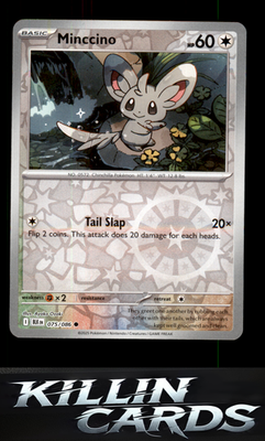 Reverse Holofoil Minccino 075/086 Pokemon Common SV: Black Bolt Card NM