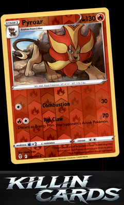 Reverse Holofoil Pyroar 023/203 Pokemon Uncommon SWSH07: Evolving Skies Card NM