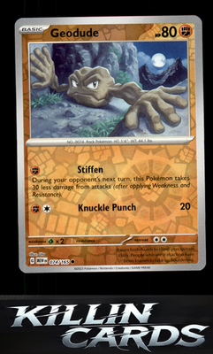Reverse Holofoil Geodude 074/165 Pokemon Common SV: Scarlet & Violet 151 Card NM