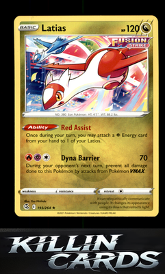 Latias 193/264 Pokemon Rare SWSH08: Fusion Strike Card NM