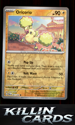 Reverse Holofoil Oricorio 067/182 Pokemon Common SV04: Paradox Rift Card NM