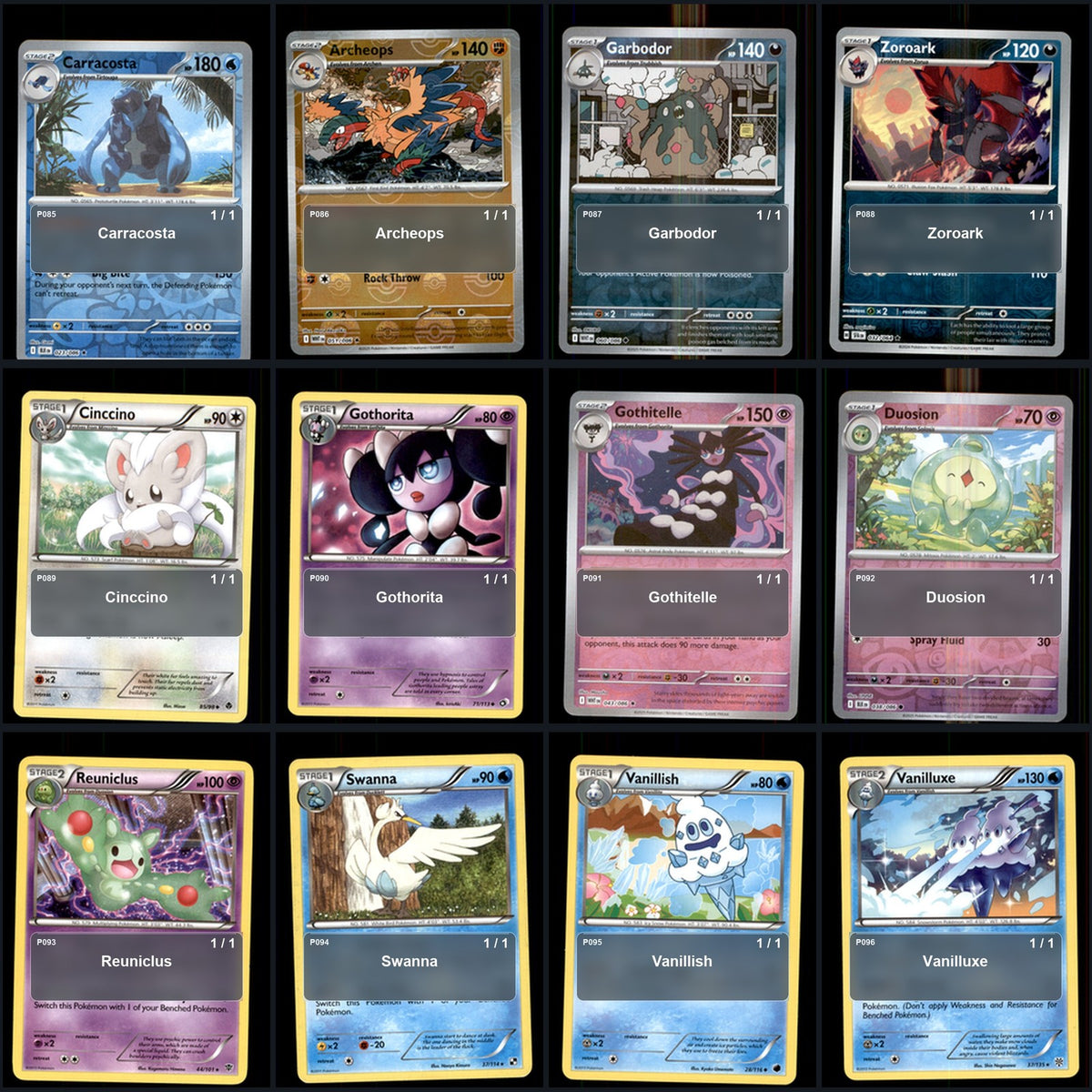 Pokemon TCG Generation 5 Unova Pokemon Pokedex Set 156 Cards Collection