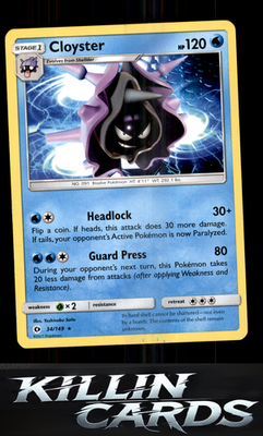 Cloyster 34/149 Pokemon Rare SM Base Set Card NM