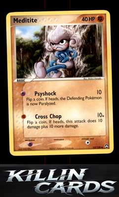 Meditite 55/108 Pokemon Common Power Keepers Card NM