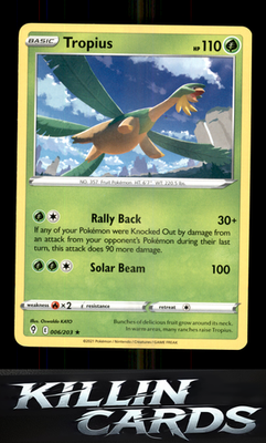 Tropius 006/203 Pokemon Rare SWSH07: Evolving Skies Card NM