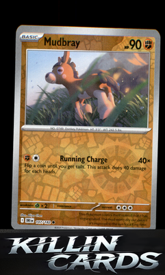 Reverse Holofoil Mudbray 107/182 Pokemon Common SV10: Destined Rivals Card NM