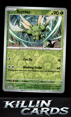 Reverse Holofoil Scyther 001/162 Pokemon Common SV05: Temporal Forces Card NM