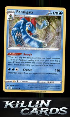 Feraligatr 057/264 Pokemon Holo Rare SWSH08: Fusion Strike Card NM