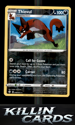 Reverse Holofoil Thievul 048/072 Pokemon Holo Rare Shining Fates Card NM