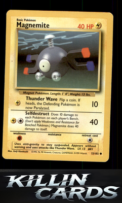 Magnemite 053/102 Pokemon Common Base Set Card LP