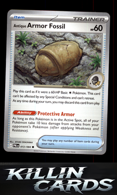 Antique Armor Fossil 072/084 Pokemon Common ME05: Pitch Black Card NM