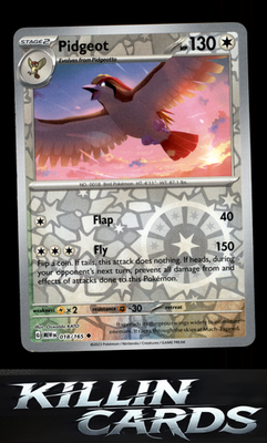 Reverse Holofoil Pidgeot 018/165 Pokemon Uncommon SV: Scarlet & Violet 151 Card