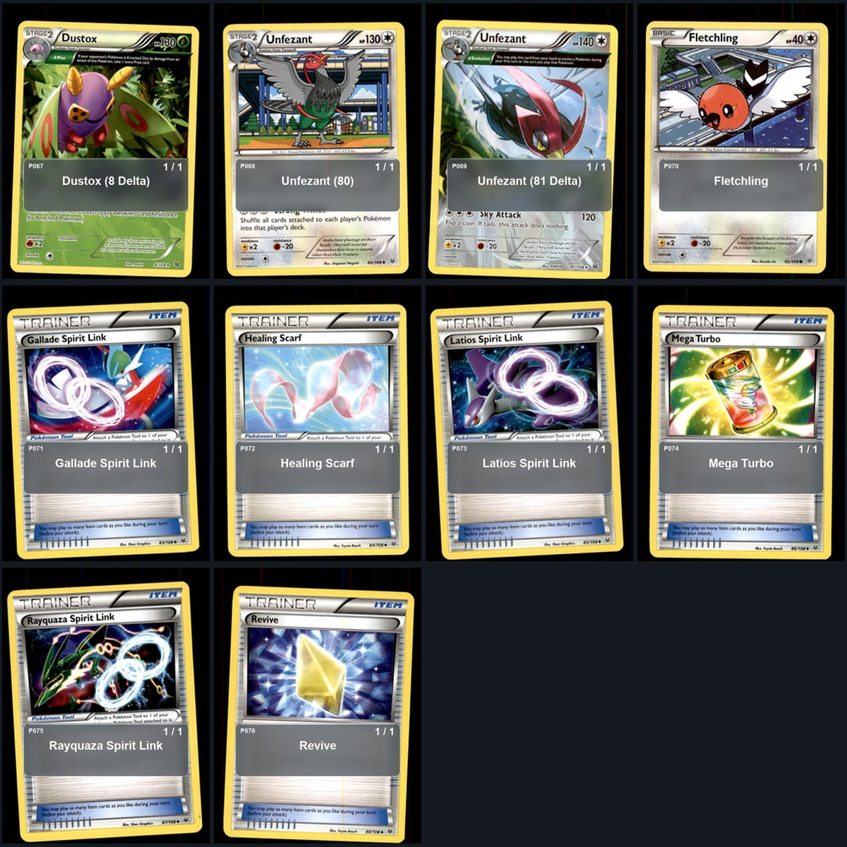 Pokemon TCG XY - Roaring Skies C/UC/R Standard Set 72 Cards