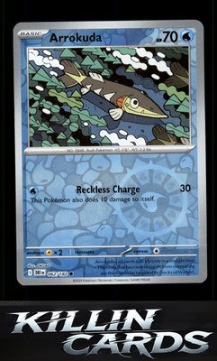Reverse Holofoil Arrokuda 062/182 Pokemon Common SV10: Destined Rivals Card NM
