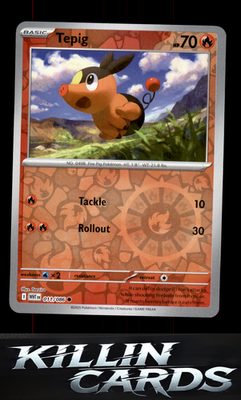 Reverse Holofoil Tepig 011/086 Pokemon Common SV: White Flare Card NM