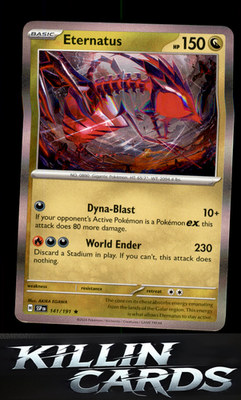 Eternatus 141/191 Pokemon Rare SV08: Surging Sparks Card NM