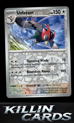 Reverse Holofoil Unfezant 135/162 Pokemon Uncommon SV05: Temporal Forces Card NM