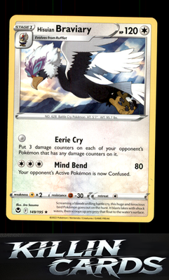 Hisuian Braviary 149/195 Pokemon Rare SWSH12: Silver Tempest Card NM