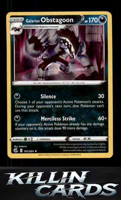 Galarian Obstagoon 161/264 Pokemon Holo Rare SWSH08: Fusion Strike Card NM