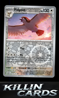 Reverse Holofoil Pidgeot 018/165 Pokemon Uncommon SV: Scarlet & Violet 151 Card