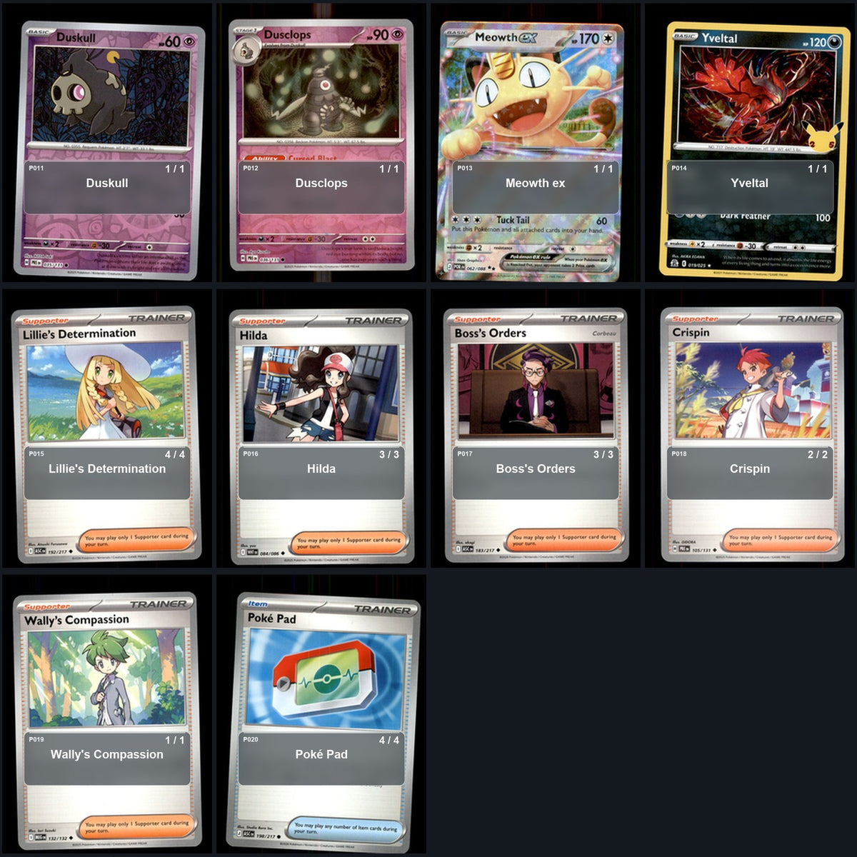 Partial Pokemon TCG Special Event Turin Starmie Froslass Decklist 58 Cards Deck