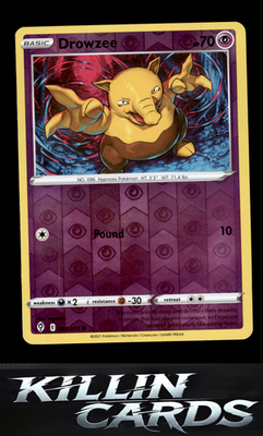 Reverse Holofoil Drowzee 061/203 Pokemon Common SWSH07: Evolving Skies Card NM
