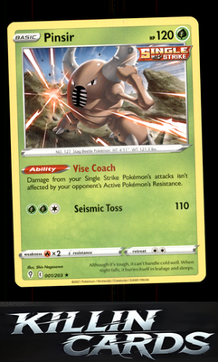 Pinsir 001/203 Pokemon Rare SWSH07: Evolving Skies Card NM