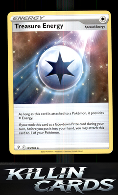 Treasure Energy 165/203 Pokemon Uncommon SWSH07: Evolving Skies Card NM