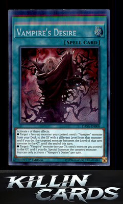 1st Edition Vampire's Desire DASA-EN008 YuGiOh Secret Rare Dark Saviors Card MP