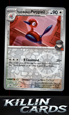 Reverse Holofoil Team Rocket's Porygon2 154/182 Pokemon Common SV10: Destined Ri