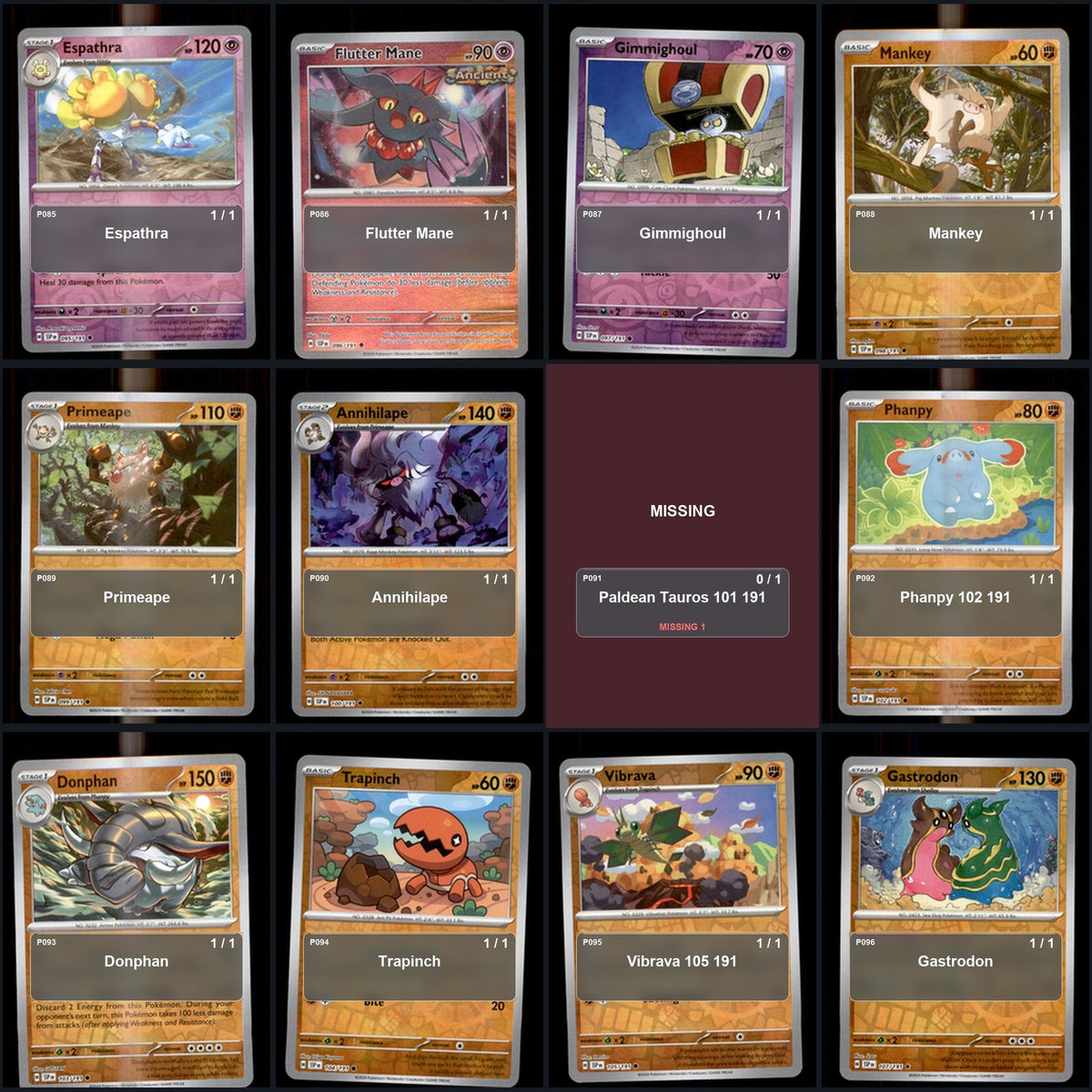 Pokemon TCG SV08: Surging Sparks Reverse Holo Master Set 154 Reverse Holo Card