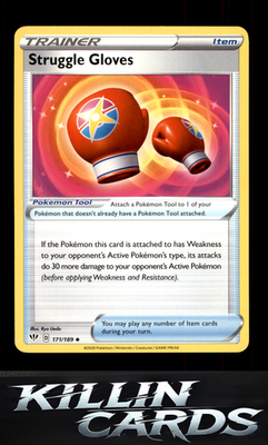 Struggle Gloves 171/189 Pokemon Uncommon SWSH03: Darkness Ablaze Card NM