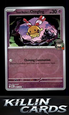 Reverse Holofoil Team Rocket's Chingling 085/182 Pokemon Common SV10: Destined R