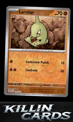 Reverse Holofoil Larvitar 105/197 Pokemon Common SV03: Obsidian Flames Card NM