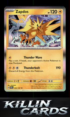 Zapdos 065/167 Pokemon Rare SV06: Twilight Masquerade Card NM