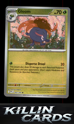 Reverse Holofoil Gloom 002/094 Pokemon Common ME02: Phantasmal Flames Card NM