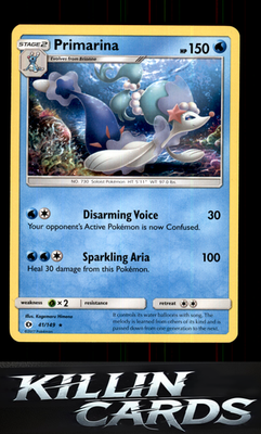 Primarina 41/149 Pokemon Rare SM Base Set Card NM