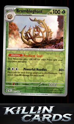 Reverse Holofoil Brambleghast 021/162 Pokemon Rare SV05: Temporal Forces Card NM